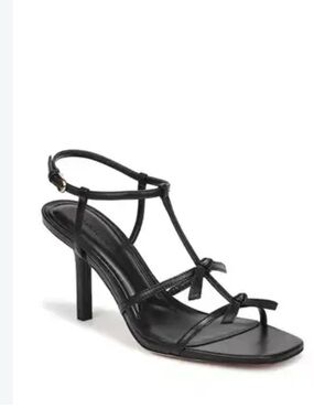 Favorite Daughter Black Strappy Knot Heel Sandal
